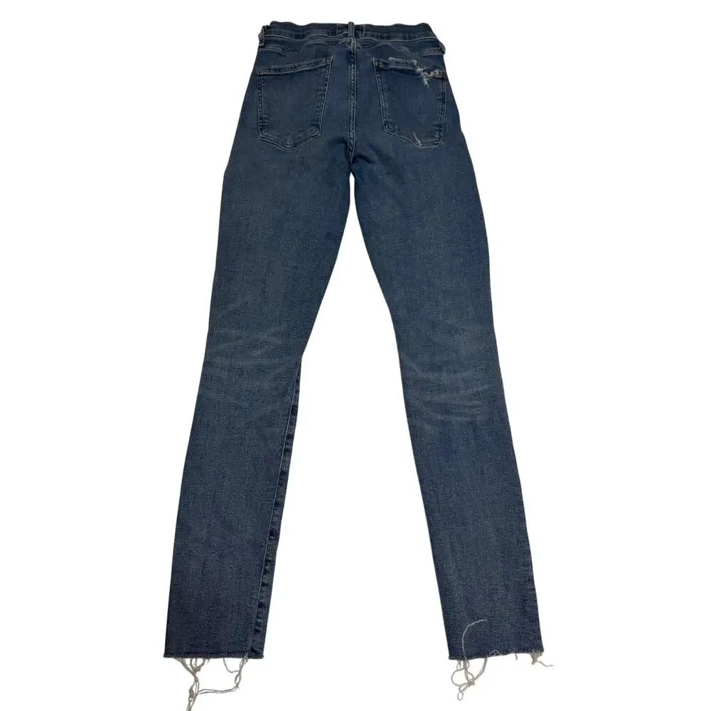 AGOLDE Sophie mid-rise skinny ankle jeans in a distressed light wash size 28